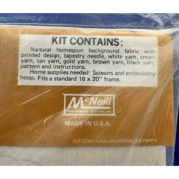 Vintage McNeill Stitchery Kit Favorite Things No. 5104 16x20 Wallhanging Pillow - Picture 5 of 7